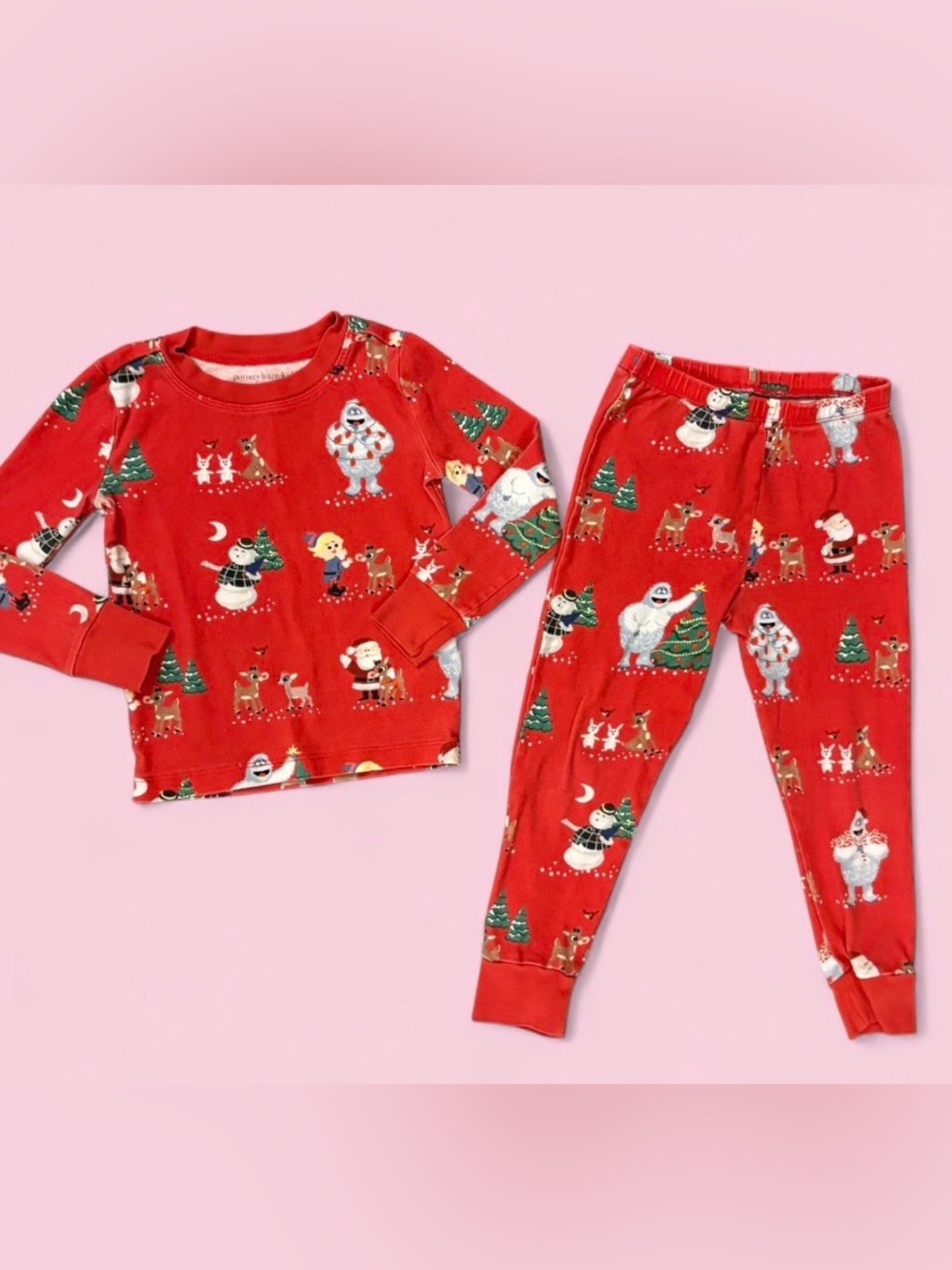 Pottery Barn Kids Rudolph Christmas Pajama Set Size 4